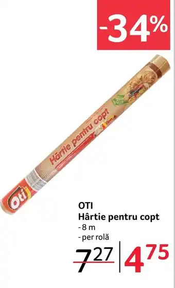 Selgros OTI Hârtie pentru copt Ofertă