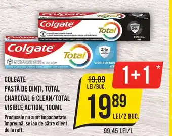 Mega Image COLGATE Pastă de dinți, total charcoal & clean/total visible action Ofertă