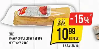 Mega Image BITE Wrapp cu pui crispy și sos kentucky Ofertă