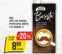 Mega Image ZUZU Lapte, uht, integral pentru cafea, barista, 3.5% grăsime Ofertă