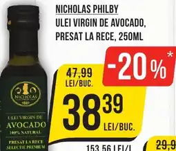 Mega Image NICHOLAS PHILBY Ulei virgin de avocado, presat la rece Ofertă