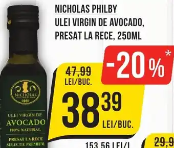 Mega Image NICHOLAS PHILBY Ulei virgin de avocado, presat la rece Ofertă