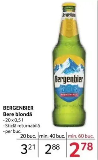 Selgros BERGENBIER Bere blondǎ Ofertă