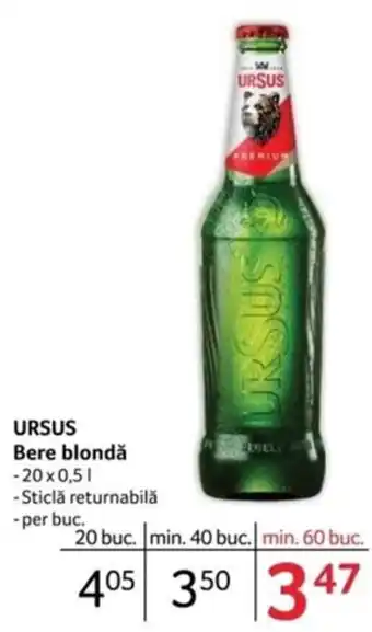 Selgros URSUS Bere blondǎ Ofertă