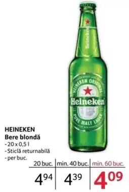 Selgros HEINEKEN Bere blondǎ Ofertă