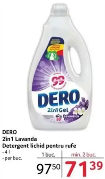 Selgros DERO 2in1 Lavanda Detergent lichid pentru rufe Ofertă