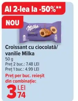 Carrefour Croissant cu ciocolată/ vanilie Milka Ofertă