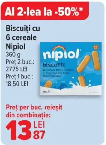 Carrefour Biscuiți cu 6 cereale Nipiol Ofertă