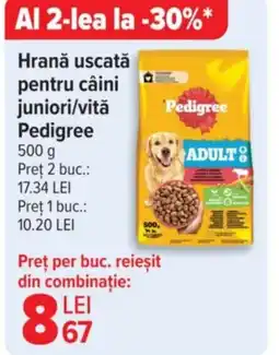 Carrefour Hrană uscată pentru câini juniori/vită Pedigree Ofertă