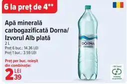 Carrefour Apă minerală carbogazificată Dorna/ Izvorul Alb plată Ofertă