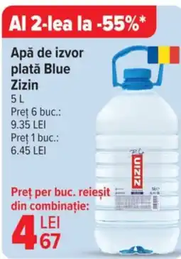 Carrefour Apă de izvor platǎ Blue Zizin Ofertă