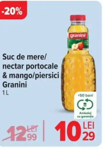 Carrefour Suc de mere/ nectar portocale & mango/piersici Granini Ofertă