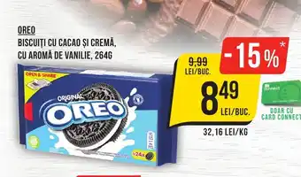 Mega Image OREO Biscuiti cu cacao și cremă, cu aromă de vanilie Ofertă