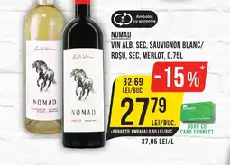 Mega Image NOMAD Vin alb, sec, sauvignon blanc/ roşu, sec, merlot Ofertă