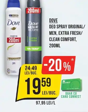 Mega Image DOVE Deo spray original/ men, extra fresh/ clean comfort Ofertă