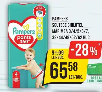 Mega Image PAMPERS Scutece chilotel mărimea 3/4/5/6/7 Ofertă