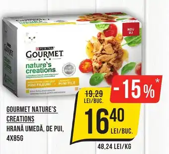 Mega Image PURINA Gourmet Nature's creations hrană umedă, de pui Ofertă