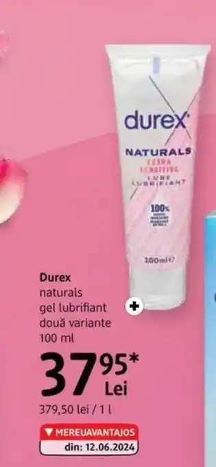 DM DUREX naturals gel lubrifiant Ofertă