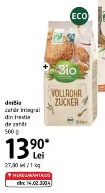 DM DMBIO zahăr integral din trestie de zahăr Ofertă