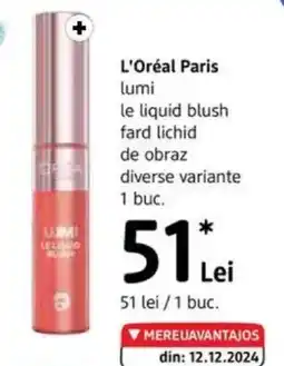 DM L'OREAL PARIS lumi le liquid blush fard lichid de obraz Ofertă