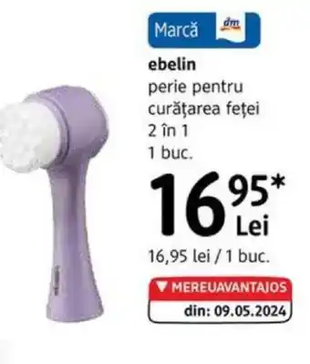 DM EBELIN perie pentru curăţarea feţei 2 în 1 Ofertă