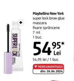 DM Maybelline New York super lock brow glue mascara fixare sprâncene Ofertă