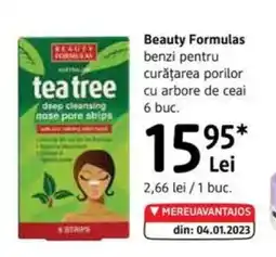 DM Beauty Formulas benzi pentru curăţarea porilor cu arbore de ceai Ofertă