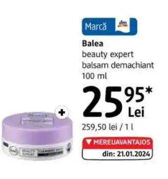 DM BALEA beauty expert balsam demachiant Ofertă