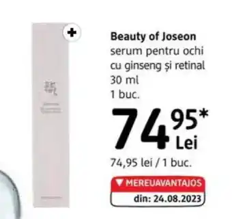 DM Beauty of Joseon serum pentru ochi cu ginseng şi retinal Ofertă