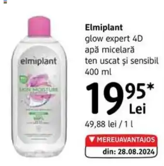 DM ELMIPLANT glow expert 4D apǎ micelarǎ ten uscat şi sensibil Ofertă