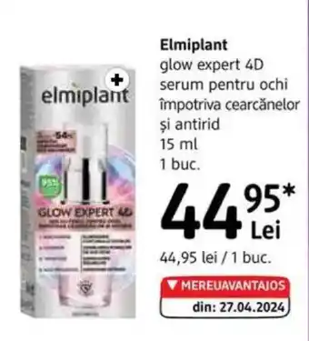 DM ELMIPLANT glow expert 4D serum pentru ochi impotriva cearcănelor şi antirid Ofertă