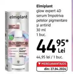 DM ELMIPLANT glow expert 4D serum împotriva petelor pigmentare şi antirid Ofertă