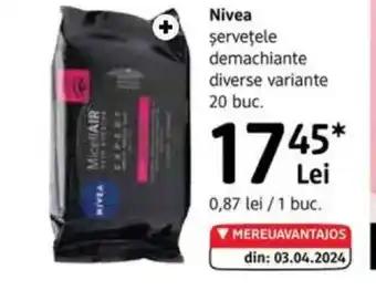 DM NIVEA şerveţele demachiante Ofertă