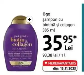 DM OGX Şampon cu biotină şi colagen Ofertă