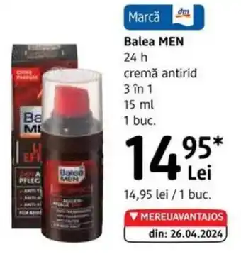 DM BALEA Men 24 h cremă antirid 3 in 1 Ofertă