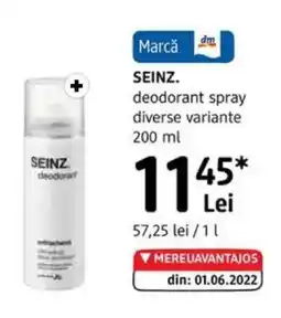 DM SEINZ deodorant spray Ofertă