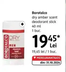 DM BOROTALCO dry amber scent deodorant stick Ofertă