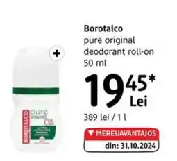 DM BOROTALCO pure original deodorant roll-on Ofertă