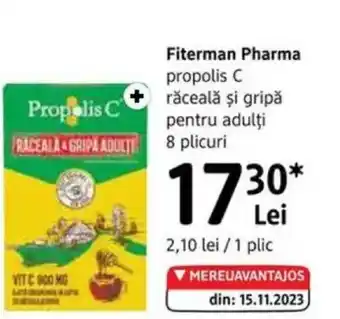 DM Fiterman Pharma propolis C răceală şi gripă pentru adulţi Ofertă