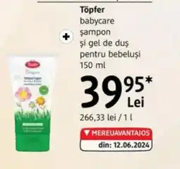 DM Töpfer babycare Șampon şi gel de duş pentru bebeluşi Ofertă