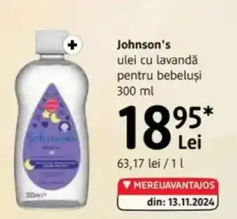 DM JOHNSON'S ulei cu lavandǎ pentru bebeluși Ofertă