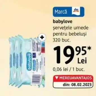 DM BABYLOVE şerveţele umede pentru bebeluşi Ofertă