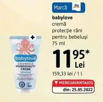 DM BABYLOVE cremă protecţie răni pentru bebeluşi Ofertă