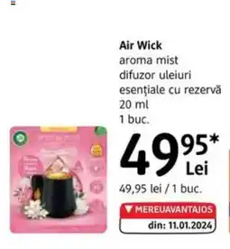 DM AIR WICK aroma mist difuzor uleiuri esenţiale cu rezervă Ofertă