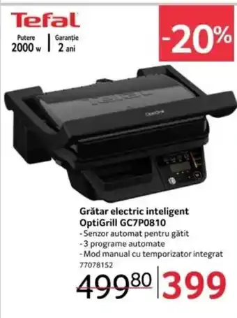 Selgros TEFAL Grătar electric inteligent OptiGrill GC7P0810 Ofertă