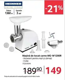 Selgros Mașină de tocat carne MG-W1200R Ofertă