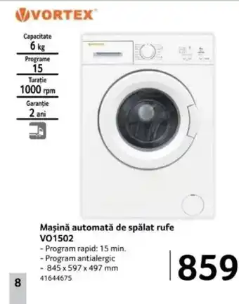 Selgros VORTEX Maşină automată de spălat rufe VO1502 Ofertă