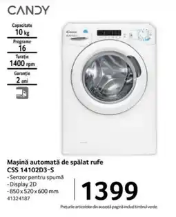 Selgros CANDY Maşină automată de spălat rufe CSS 14102D3-S Ofertă