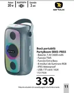 Selgros Boxǎ portabilă PartyBoom SRXS-PB55 Ofertă