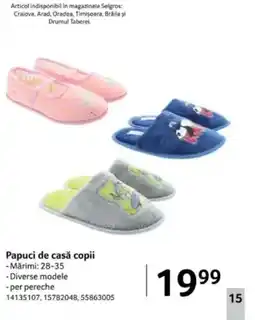 Selgros Papuci de casă copii Ofertă